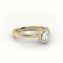 Round Cut Diamond 4 Prongs Halo Setting Engagement Ring — Yellow Gold