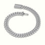 8Mm Diamond Cuban Link Bracelet — White Gold