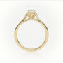 Round Cut Diamond 4 Prongs Halo Setting Engagement Ring — Yellow Gold