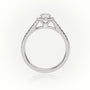 Round Cut Diamond Halo Scallop Setting Engagement Ring — White Gold