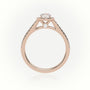 Round Cut Diamond Halo Scallop Setting Engagement Ring — Rose Gold