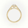 Round Cut Diamond Halo Scallop Setting Engagement Ring — Yellow Gold