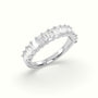 Emerald Cut Diamond Wedding Ring — White Gold