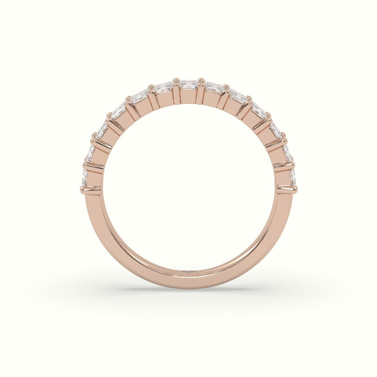 Emerald Cut Diamond Wedding Ring — Rose Gold