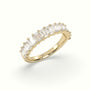 Emerald Cut Diamond Wedding Ring — Yellow Gold