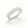 Radiant Cut Shared Prong Diamond Wedding Ring — White Gold