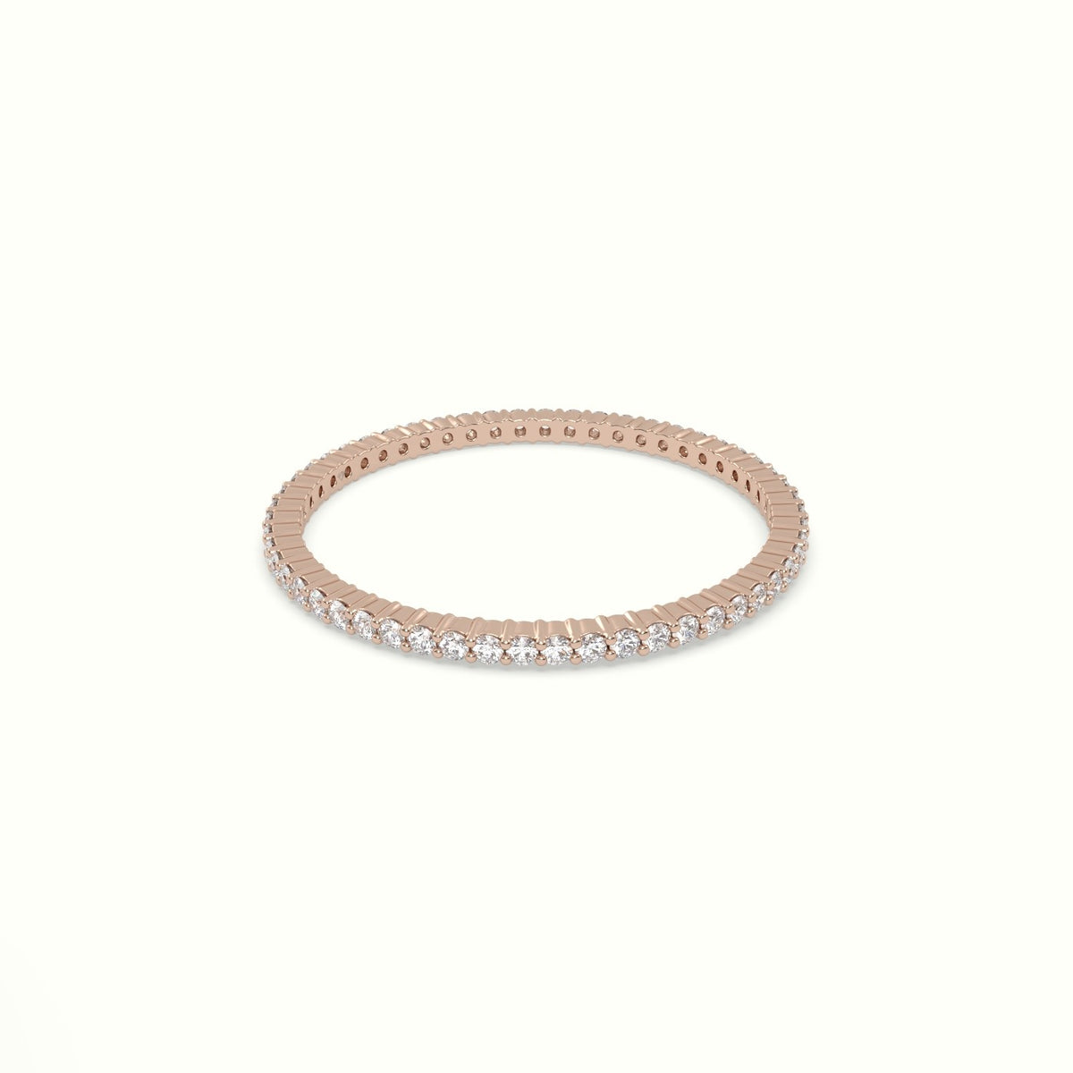 Classic Round Cut Diamond Eternity Ring — Rose Gold