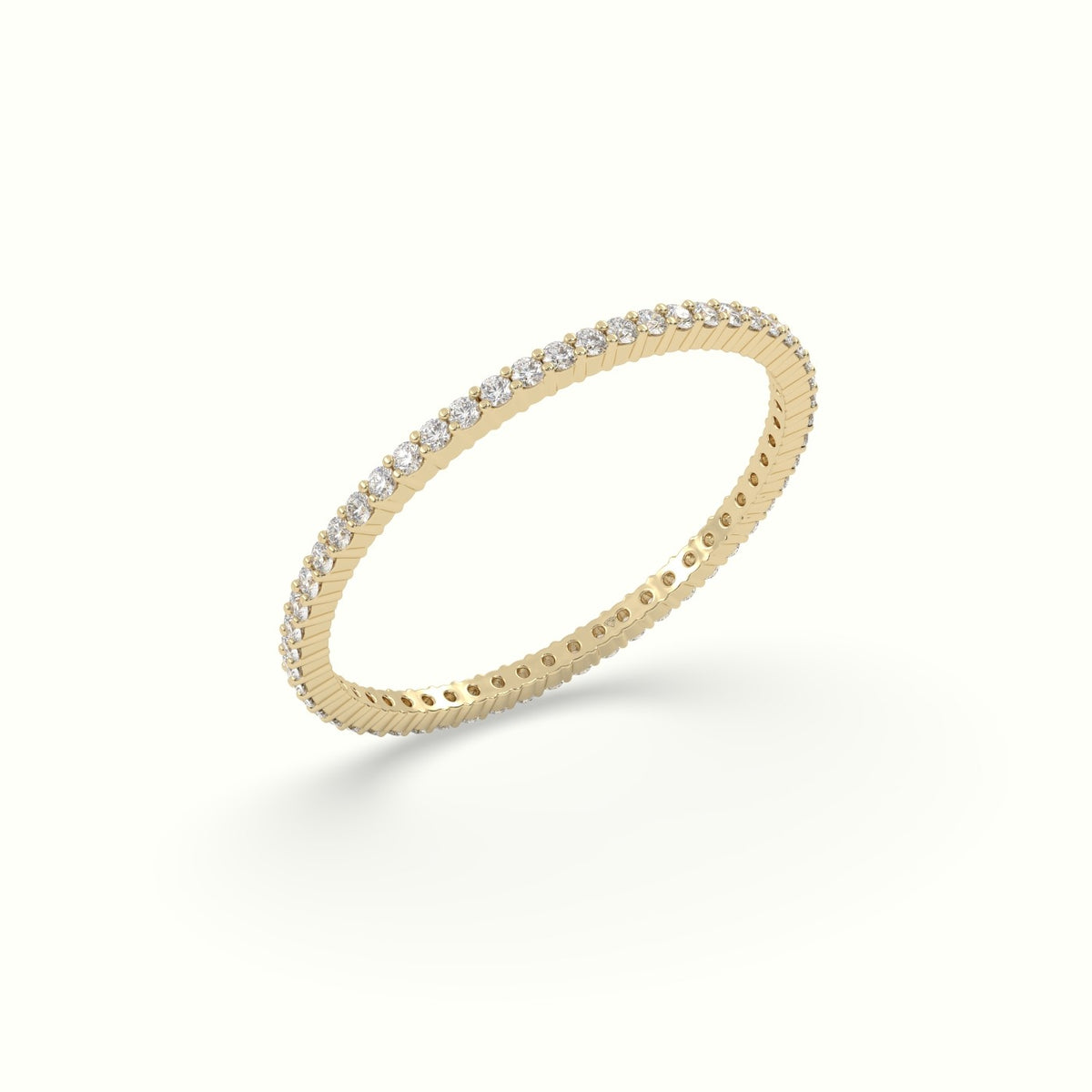 Classic Round Cut Diamond Eternity Ring — Yellow Gold