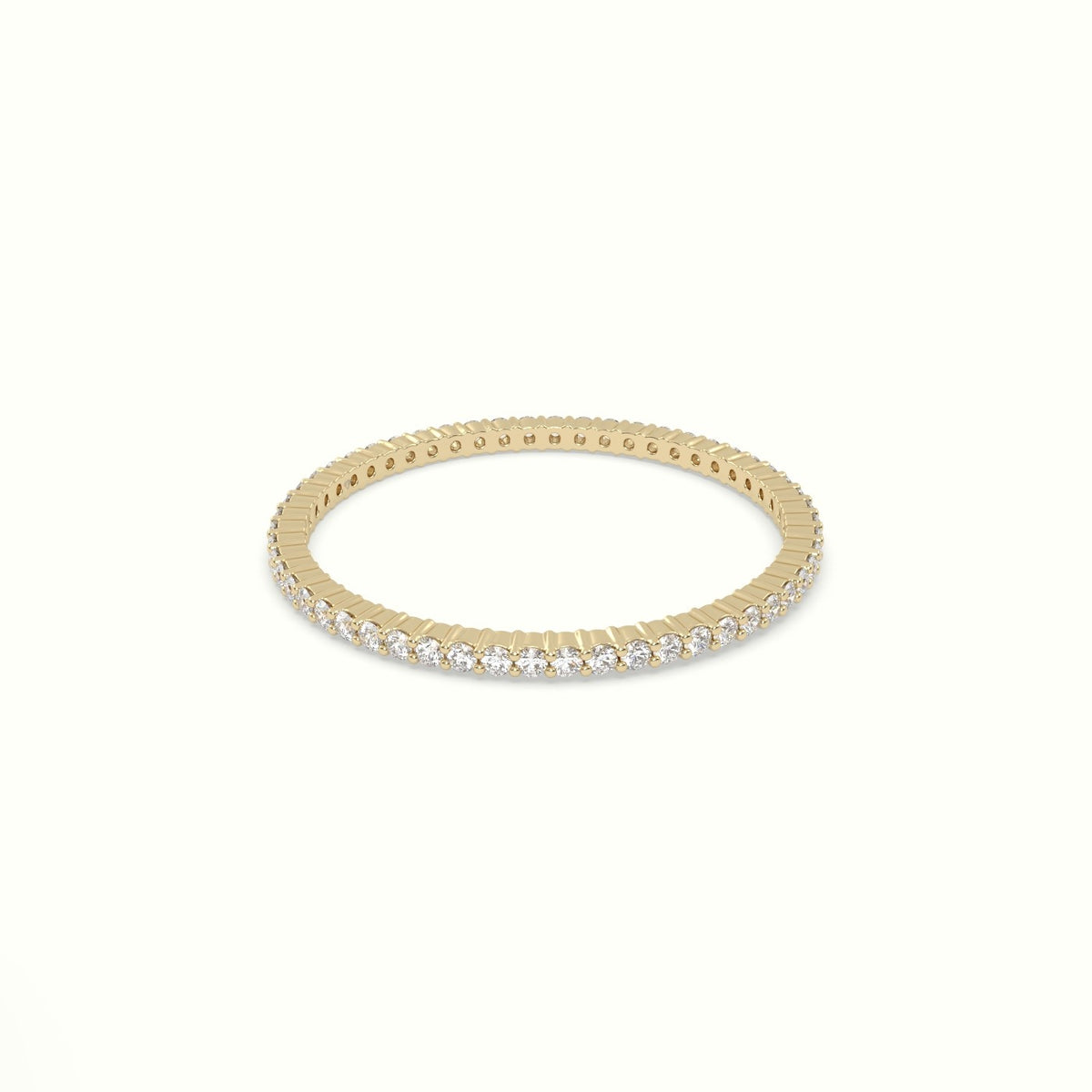 Classic Round Cut Diamond Eternity Ring — Yellow Gold