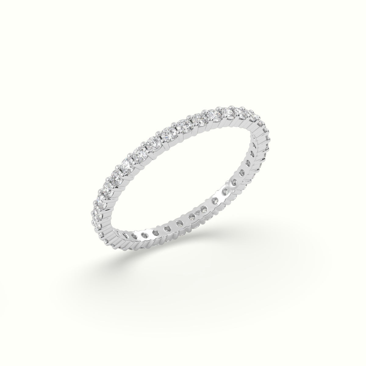Round Diamond Eternity Wedding Ring — White Gold