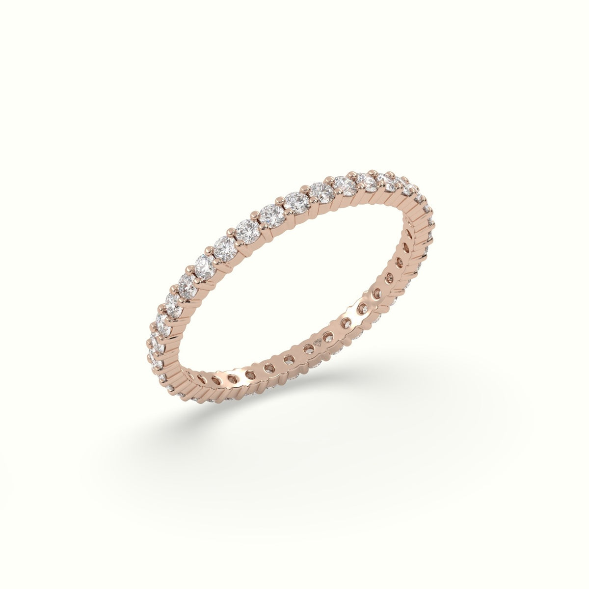 Round Diamond Eternity Wedding Ring — Rose Gold
