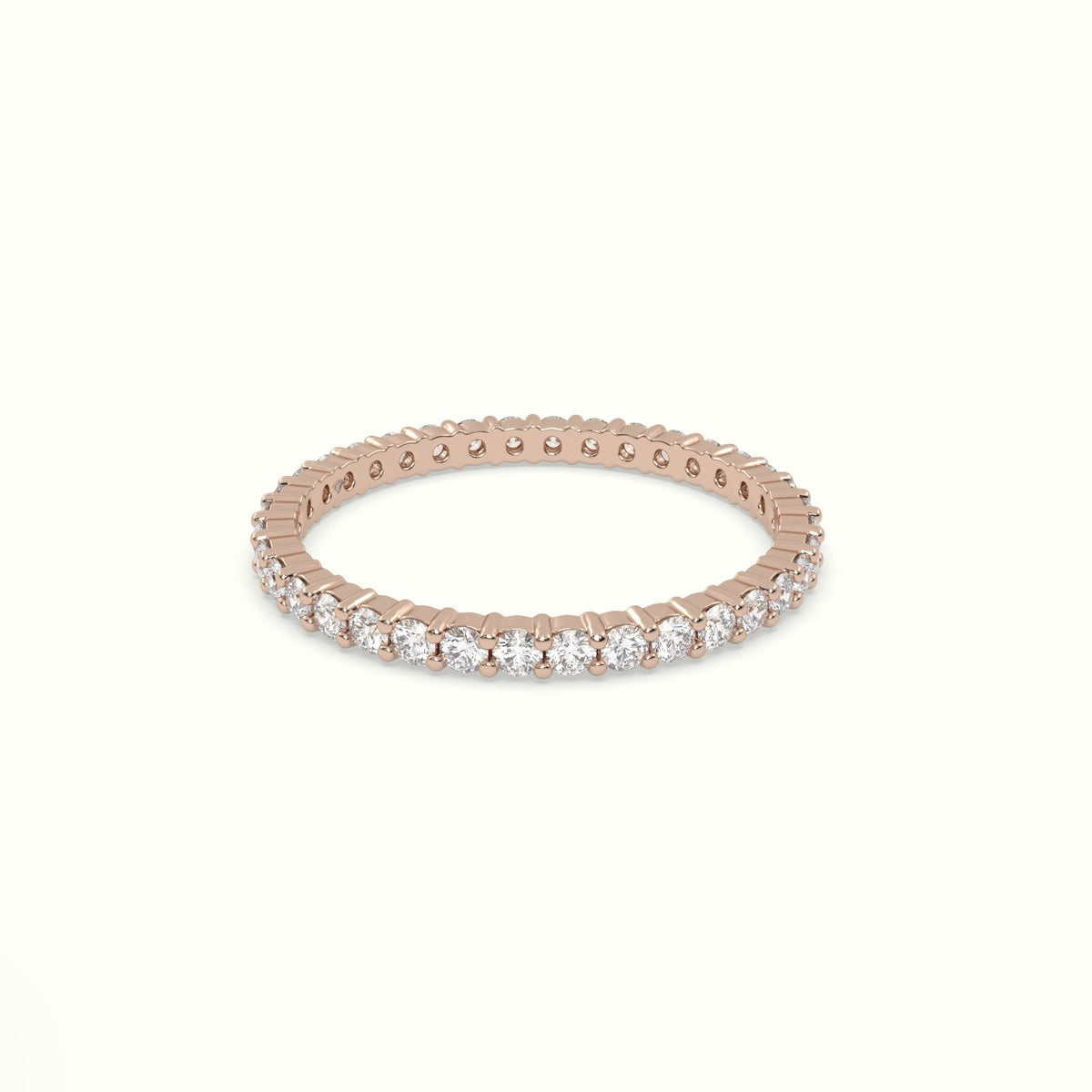 Round Diamond Eternity Wedding Ring — Rose Gold