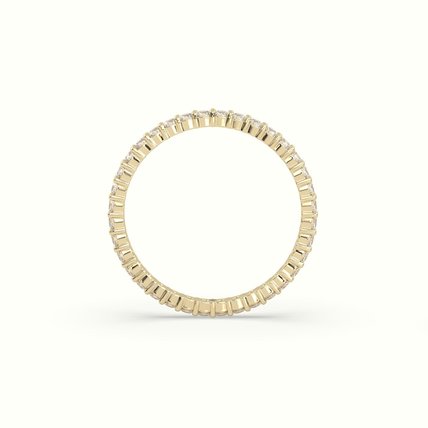 Round Diamond Eternity Wedding Ring — Yellow Gold