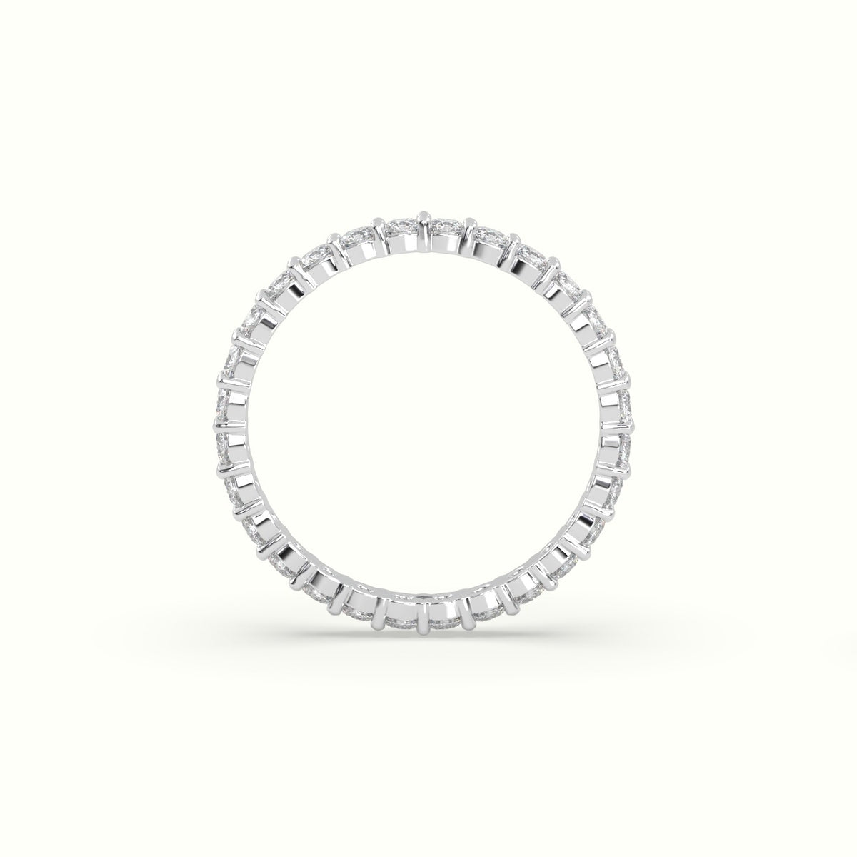 Shared Prong Diamond Wedding Ring — White Gold