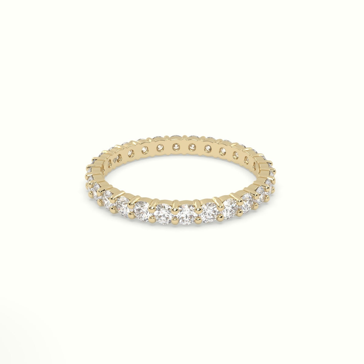 Shared Prong Diamond Wedding Ring — Yellow Gold