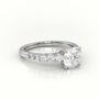 Round Diamond Pavé-Set Diamond Engagement Ring — White Gold