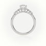 Round Diamond Pavé-Set Diamond Engagement Ring — White Gold