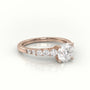 Round Diamond Pavé-Set Diamond Engagement Ring — Rose Gold