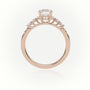 Round Diamond Pavé-Set Diamond Engagement Ring — Rose Gold