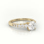 Round Diamond Pavé-Set Diamond Engagement Ring — Yellow Gold