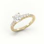Round Diamond Pavé-Set Diamond Engagement Ring — Yellow Gold