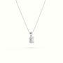 Emerald Cut Solitaire Diamond Pendant — White Gold