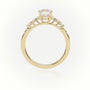 Round Diamond Pavé-Set Diamond Engagement Ring — Yellow Gold