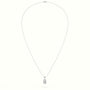 Emerald Cut Solitaire Diamond Pendant — White Gold