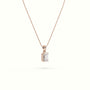 Emerald Cut Solitaire Diamond Pendant — Rose Gold