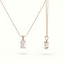 Emerald Cut Solitaire Diamond Pendant — Rose Gold