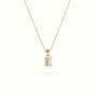 Emerald Cut Solitaire Diamond Pendant — Yellow Gold