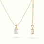 Emerald Cut Solitaire Diamond Pendant — Yellow Gold