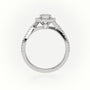 Round Cut Diamond 4 Prongs Scallop Setting Designer Engagement Ring — White Gold
