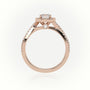 Round Cut Diamond 4 Prongs Scallop Setting Designer Engagement Ring — Rose Gold