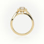 Round Cut Diamond 4 Prongs Scallop Setting Designer Engagement Ring — Yellow Gold