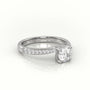 Round-Cut Diamond 4 Prongs Designer Engagement Ring — White Gold