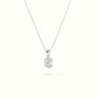 Oval Cut Solitaire Diamond Pendant — White Gold