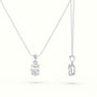 Oval Cut Solitaire Diamond Pendant — White Gold