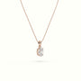 Oval Cut Solitaire Diamond Pendant — Rose Gold