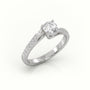 Round-Cut Diamond 4 Prongs Designer Engagement Ring — White Gold