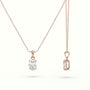 Oval Cut Solitaire Diamond Pendant — Rose Gold