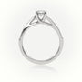Round-Cut Diamond 4 Prongs Designer Engagement Ring — White Gold