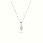 Pear Cut Solitaire Diamond Pendant — White Gold