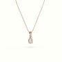 Pear Cut Solitaire Diamond Pendant — Rose Gold