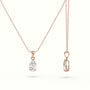 Pear Cut Solitaire Diamond Pendant — Rose Gold