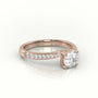 Round-Cut Diamond 4 Prongs Designer Engagement Ring — Rose Gold