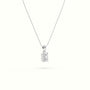 Radiant Cut Solitaire Diamond Pendant — White Gold