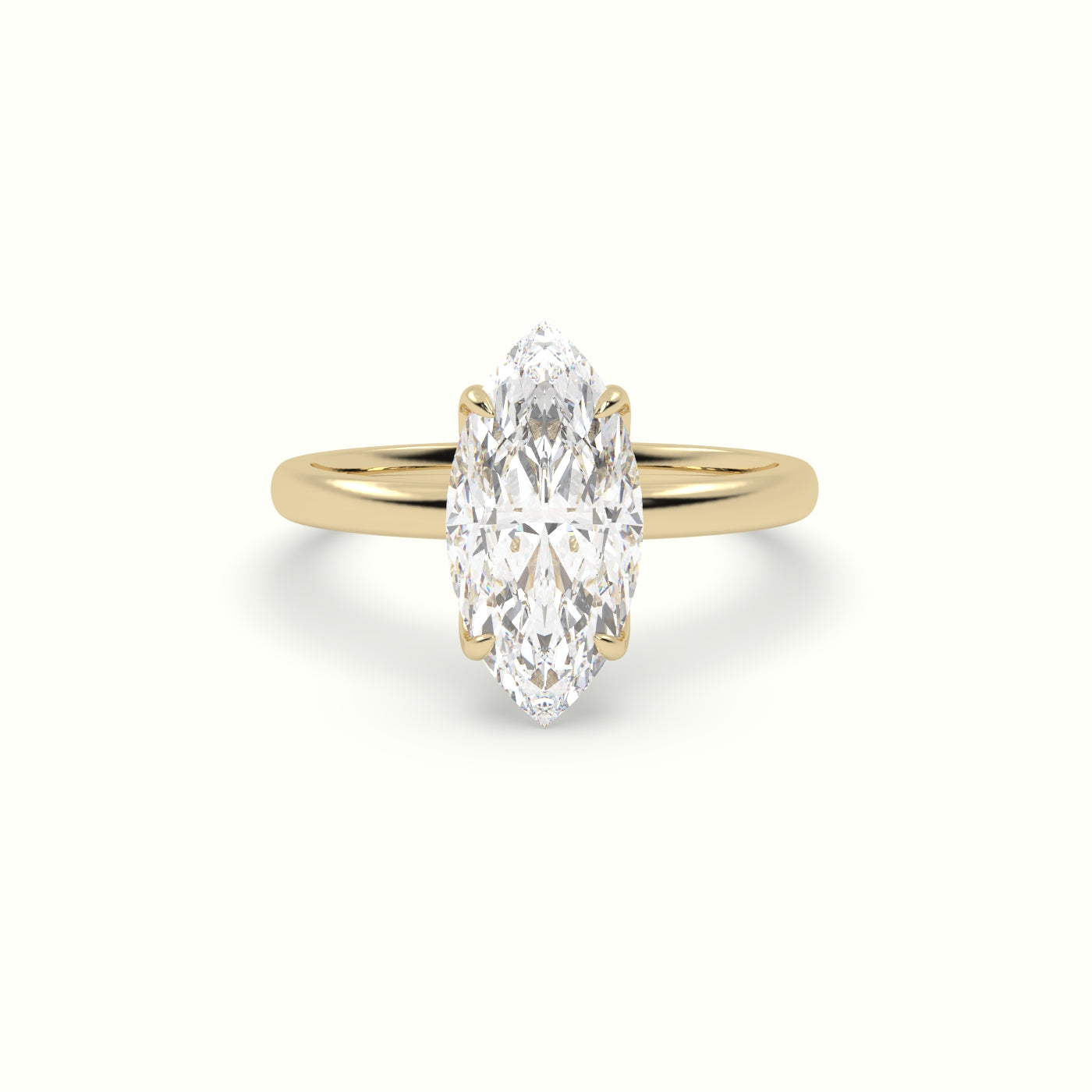 The Tulip Marquise Cut 4 Prong Solitaire Diamond Engagement Ring