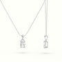 Radiant Cut Solitaire Diamond Pendant — White Gold