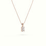 Radiant Cut Solitaire Diamond Pendant — Rose Gold